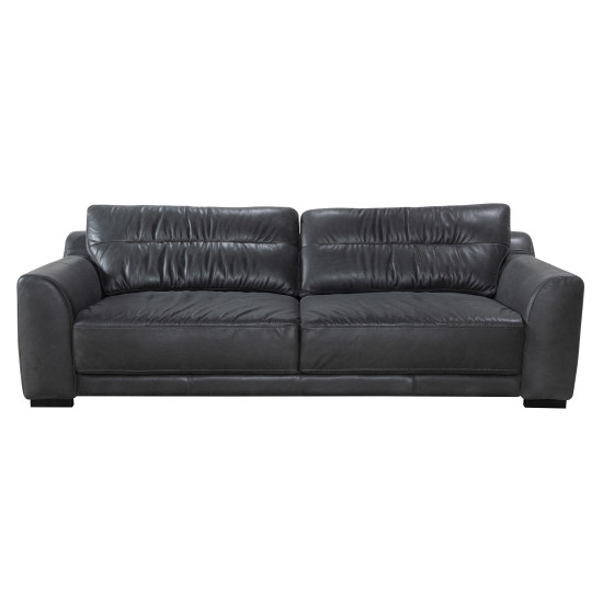 Orsini Sofa in Sterling Liquorice Semi-Aniline Leather