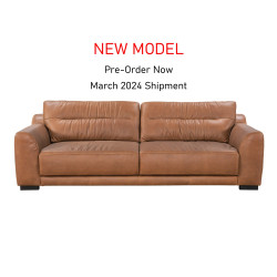 Orsini Sofa in Sterling Dark Tan Semi-Aniline Leather