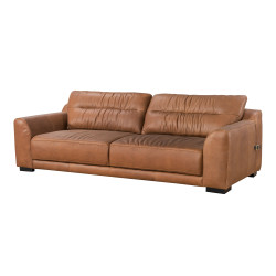 Orsini Sofa in Sterling Dark Tan Semi-Aniline Leather