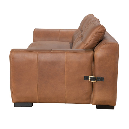 Orsini Sofa in Sterling Dark Tan Semi-Aniline Leather