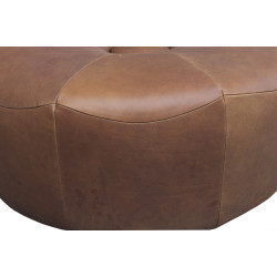 Pineta Ottoman in Sterling Dark Tan Semi-Aniline Leather