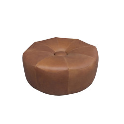 Pineta Ottoman in Sterling Dark Tan Semi-Aniline Leather