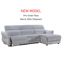 Pisa Power Motion Chaise with Power Headrests in Aura Drizzle