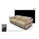 Pisa Power Motion Sofa with Power Headrests in Sterling Dark Tan Semi-Aniline Leather