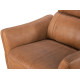 Pisa Power Motion Sofa with Power Headrests in Sterling Dark Tan Semi-Aniline Leather