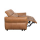 Pisa Power Motion Sofa with Power Headrests in Sterling Dark Tan Semi-Aniline Leather