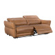 Pisa Power Motion Sofa with Power Headrests in Sterling Dark Tan Semi-Aniline Leather