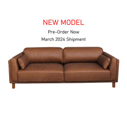 Savoia Sofa in Sterling Dark Tan Semi-Aniline Leather