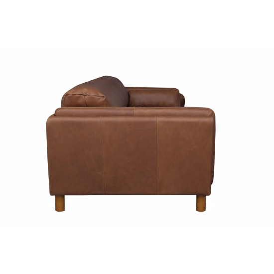 Savoia Sofa in Sterling Dark Tan Semi-Aniline Leather