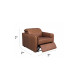 Spada Power Motion Recliner with Power Headrests in Sterling Dark Tan Semi-Aniline Leather