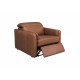 Spada Power Motion Recliner with Power Headrests in Sterling Dark Tan Semi-Aniline Leather