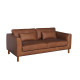 Tintoretto Loveseat in Sterling Dark Tan Semi-Aniline Leather