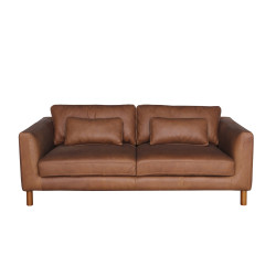 Tintoretto Loveseat in Sterling Dark Tan Semi-Aniline Leather