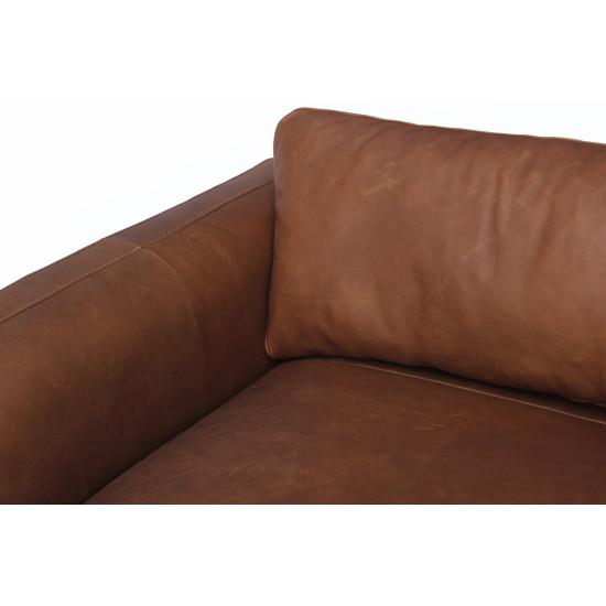 Tintoretto Loveseat in Sterling Dark Tan Semi-Aniline Leather