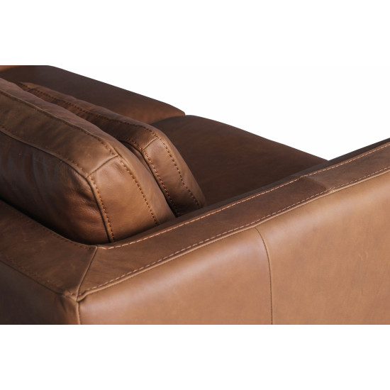 Tintoretto Loveseat in Sterling Dark Tan Semi-Aniline Leather