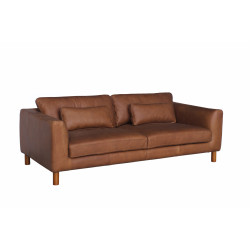 Tintoretto Sofa in Sterling Dark Tan Semi-Aniline Leather