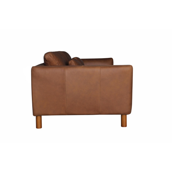 Tintoretto Sofa in Sterling Dark Tan Semi-Aniline Leather