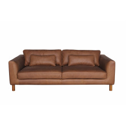 Tintoretto Sofa in Sterling Dark Tan Semi-Aniline Leather